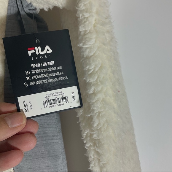 FILA Sport Tru-Dry & Tru-Warm Faux Fur Outer Front Pockets Zip Front Jacket XS - Picture 11 of 15